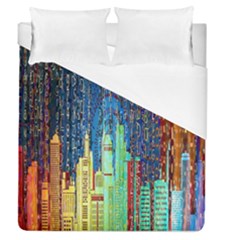 Matrix City Urbanization Technology Duvet Cover (queen Size) by Vaneshart