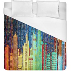 Matrix City Urbanization Technology Duvet Cover (king Size) by Vaneshart