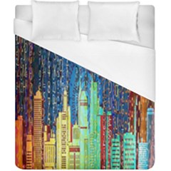 Matrix City Urbanization Technology Duvet Cover (california King Size) by Vaneshart