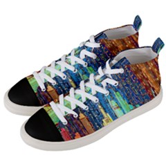 Matrix City Urbanization Technology Men s Mid-top Canvas Sneakers by Vaneshart