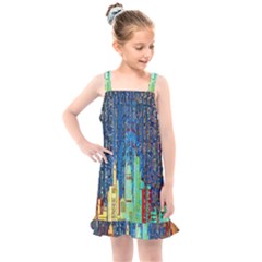 Matrix City Urbanization Technology Kids  Overall Dress by Vaneshart