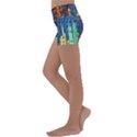 Matrix City Urbanization Technology Kids  Lightweight Velour Yoga Shorts View2