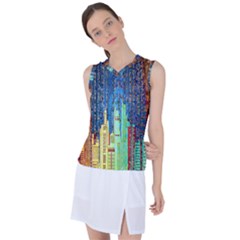 Matrix City Urbanization Technology Women s Sleeveless Sports Top