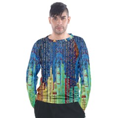 Matrix City Urbanization Technology Men s Long Sleeve Raglan Tee