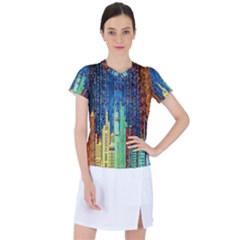 Matrix City Urbanization Technology Women s Sports Top by Vaneshart