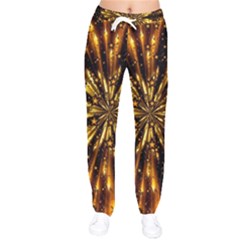 Christmas Star Wallpaper Explosion Women Velvet Drawstring Pants by Vaneshart