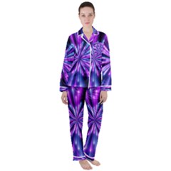 Background Structure Lines Satin Long Sleeve Pyjamas Set by Vaneshart