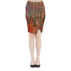 Matrix Technology Data Digital Midi Wrap Pencil Skirt