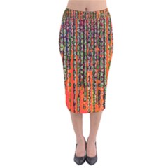 Matrix Technology Data Digital Velvet Midi Pencil Skirt by Vaneshart