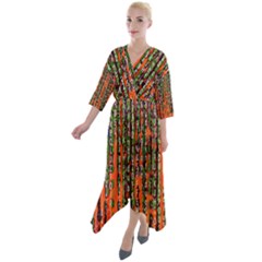 Matrix Technology Data Digital Quarter Sleeve Wrap Front Maxi Dress