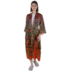 Matrix Technology Data Digital Maxi Satin Kimono