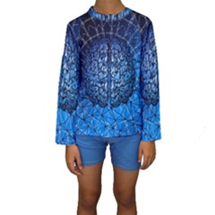 Brain Web Network Spiral Think Kids  Long Sleeve Swimwear by Vaneshart