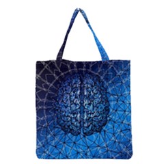 Brain Web Network Spiral Think Grocery Tote Bag by Vaneshart