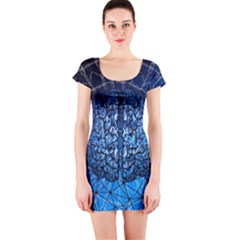 Brain Web Network Spiral Think Short Sleeve Bodycon Dress by Vaneshart