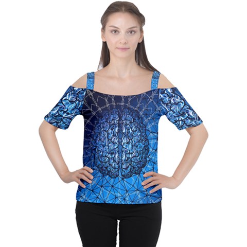 Brain Web Network Spiral Think Cutout Shoulder Tee by Vaneshart