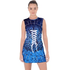 Brain Web Network Spiral Think Lace Up Front Bodycon Dress by Vaneshart