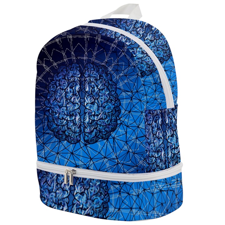 Brain Web Network Spiral Think Zip Bottom Backpack