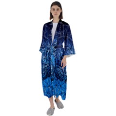 Brain Web Network Spiral Think Maxi Satin Kimono