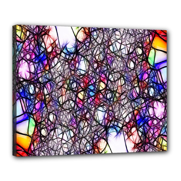 Web Network Abstract Connection Canvas 20  x 16  (Stretched)