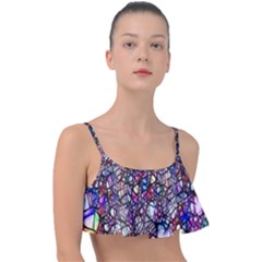 Web Network Abstract Connection Frill Bikini Top