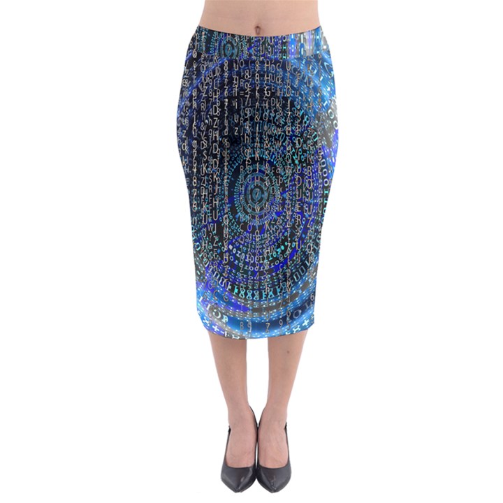 Matrix Technology Data Digital Midi Pencil Skirt