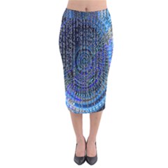 Matrix Technology Data Digital Velvet Midi Pencil Skirt by Vaneshart