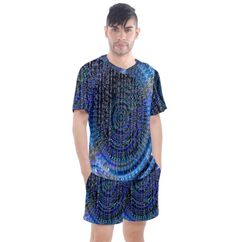 Matrix Technology Data Digital Men s Mesh Tee And Shorts Set by Vaneshart