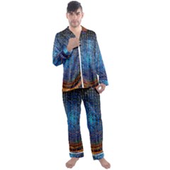 Matrix Technology Data Digital Men s Satin Pajamas Long Pants Set by Vaneshart