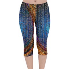 Matrix Technology Data Digital Velvet Capri Leggings  by Vaneshart