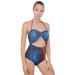 Matrix Technology Data Digital Scallop Top Cut Out Swimsuit by Vaneshart