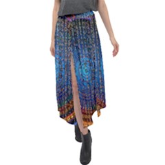 Matrix Technology Data Digital Velour Split Maxi Skirt by Vaneshart