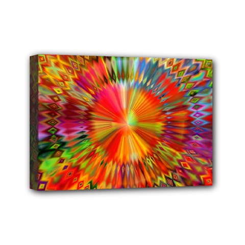 Kaleidoscope Mandala Color Mini Canvas 7  X 5  (stretched) by Vaneshart