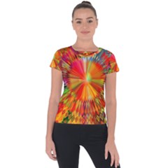 Kaleidoscope Mandala Color Short Sleeve Sports Top  by Vaneshart