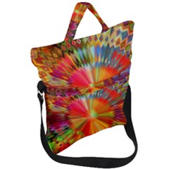 Kaleidoscope Mandala Color Fold Over Handle Tote Bag by Vaneshart