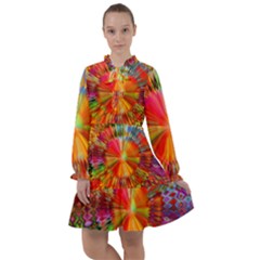 Kaleidoscope Mandala Color All Frills Chiffon Dress