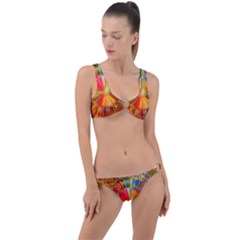 Kaleidoscope Mandala Color Ring Detail Crop Bikini Set