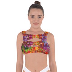 Kaleidoscope Mandala Color Bandaged Up Bikini Top