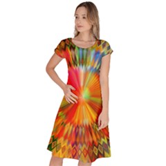 Kaleidoscope Mandala Color Classic Short Sleeve Dress