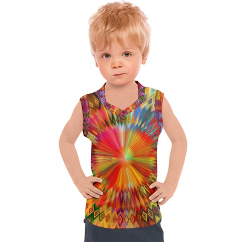 Kaleidoscope Mandala Color Kids  Sport Tank Top by Vaneshart