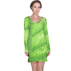 Green Bright Digital Manipulation Long Sleeve Nightdress by Vaneshart