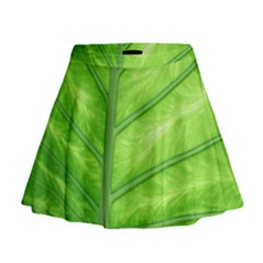 Green Bright Digital Manipulation Mini Flare Skirt