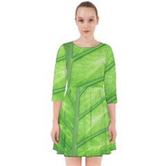 Green Bright Digital Manipulation Smock Dress