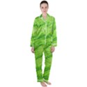 Green Bright Digital Manipulation Satin Long Sleeve Pyjamas Set View1