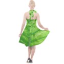 Green Bright Digital Manipulation Halter Party Swing Dress  View2