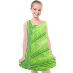 Green Bright Digital Manipulation Kids  Cross Back Dress by Vaneshart