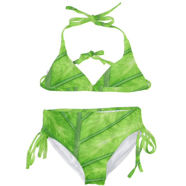 Green Bright Digital Manipulation Kids  Classic Bikini Set