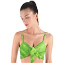 Green Bright Digital Manipulation Woven Tie Front Bralet View1