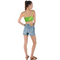 Green Bright Digital Manipulation Woven Tie Front Bralet View2