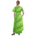 Green Bright Digital Manipulation Front Wrap High Low Dress View2