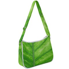 Green Bright Digital Manipulation Zip Up Shoulder Bag